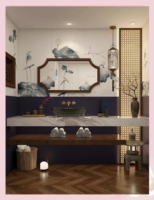 國風荷葉衛生間裝飾 打造詩意衛生間隔斷